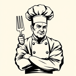 Black Ink Chef Tattoo