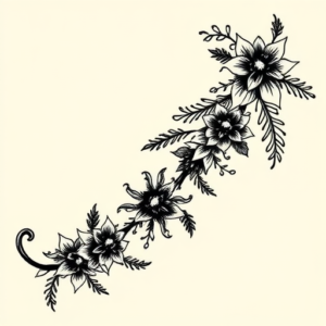 Black Ink Christmas Tattoo