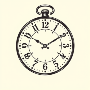 Black Ink Clock Tattoo