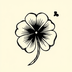 Black Ink Clover Tattoo