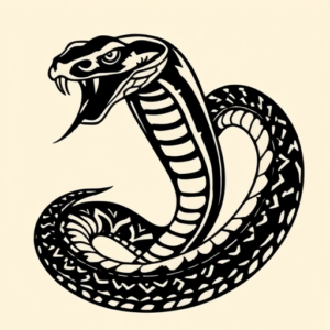 Black Ink Cobra Tattoo
