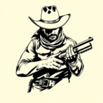 Black Ink Cowboy Tattoo