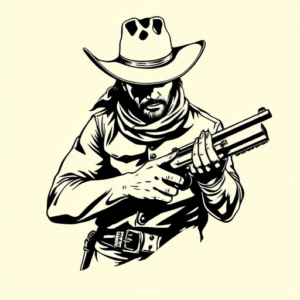 Black Ink Cowboy Tattoo