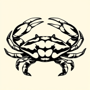 Black Ink Crab Tattoo