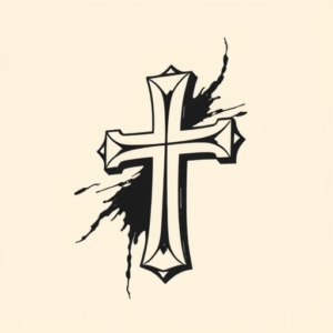 Black Ink Cross Tattoo