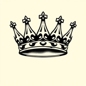 Black Ink Crown Tattoo