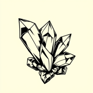 Black Ink Crystal Tattoo