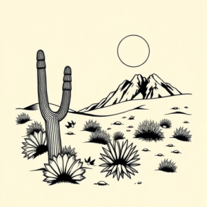 Black Ink Desert Tattoo