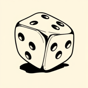 Black Ink Dice Tattoo