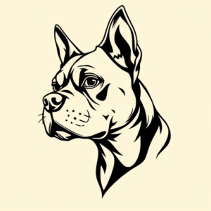 Black Ink Dog Tattoo