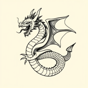 Black Ink Dragon Tattoo