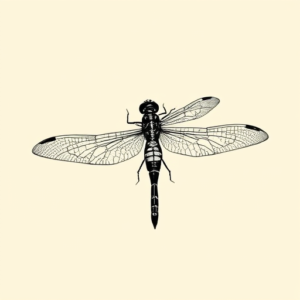 Black Ink Dragonfly Tattoo
