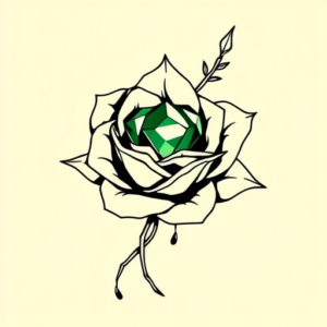 Black Ink Emerald Tattoo