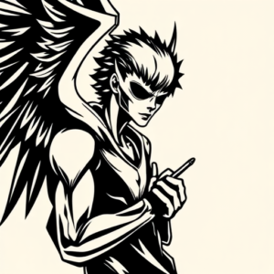 Black Ink Evangelion Tattoo