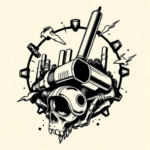 Black Ink Fallout Tattoo