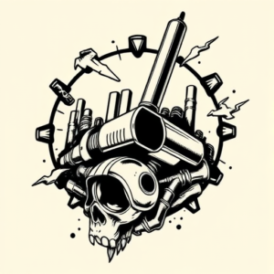 Black Ink Fallout Tattoo