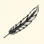 Black Ink Feather Tattoo