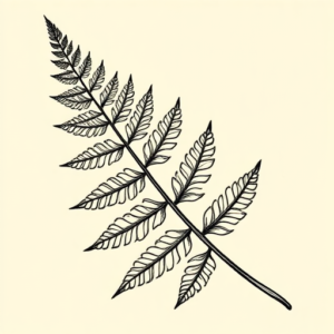 Black Ink Fern Tattoo