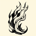 Black Ink Fire Tattoo
