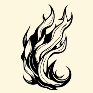 Black Ink Fire Tattoo