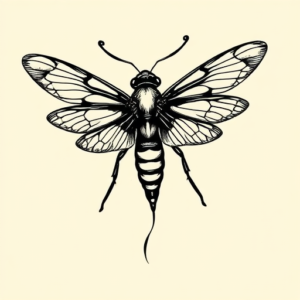 Black Ink Firefly Tattoo