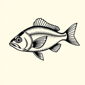 Black Ink Fish Tattoo
