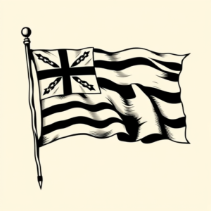 Black Ink Flag Tattoo