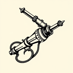 Black Ink Flail Tattoo