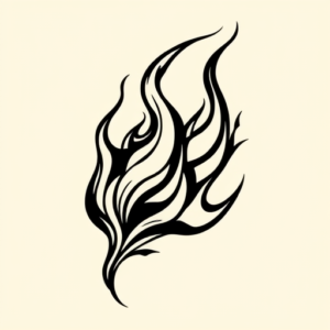 Black Ink Flame Tattoo