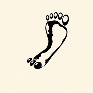 Black Ink Footprint Tattoo