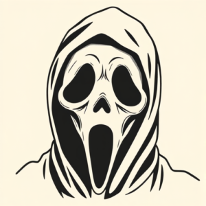 Black Ink Ghostface Tattoo