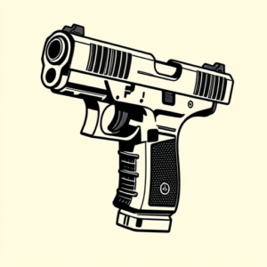 Black Ink Glock Tattoo