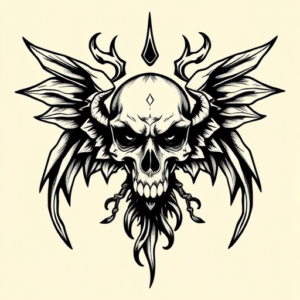 Black Ink Hades Tattoo