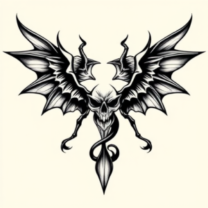 Black Ink Hades Tattoo