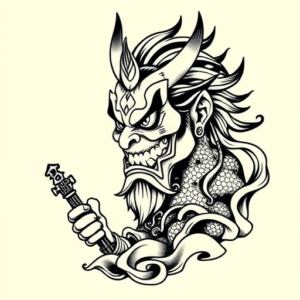 Black Ink Hannya Tattoo