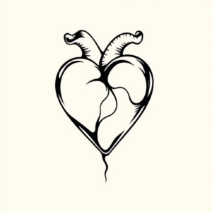 Black Ink Heart Tattoo