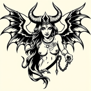 Black Ink Hecate Tattoo