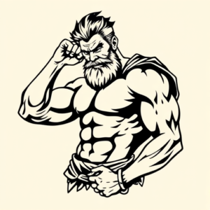 Black Ink Hercules Tattoo