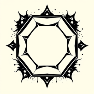 Black Ink Hexagon Tattoo