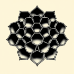 Black Ink Honeycomb Tattoo