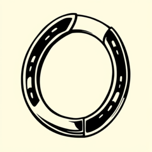 Black Ink Horseshoe Tattoo