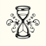 Black Ink Hourglass Tattoo