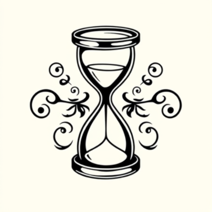 Black Ink Hourglass Tattoo