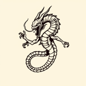 Black Ink Hydra Tattoo