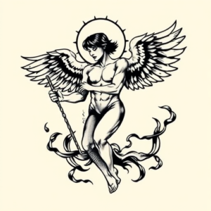 Black Ink Icarus Tattoo