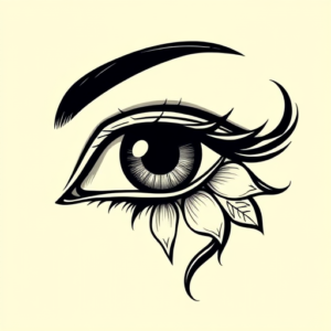 Black Ink Iris Tattoo