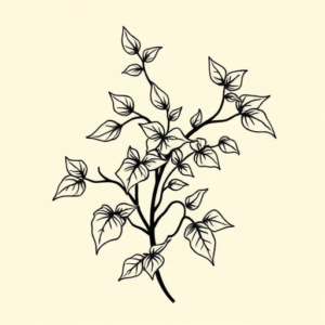 Black Ink Ivy Tattoo