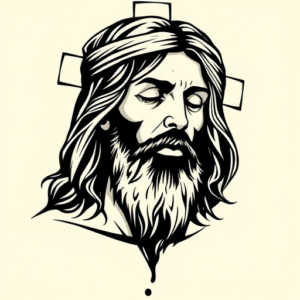 Black Ink Jesus Tattoo