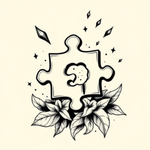 Black Ink Jigsaw Tattoo