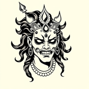 Black Ink Kali Tattoo